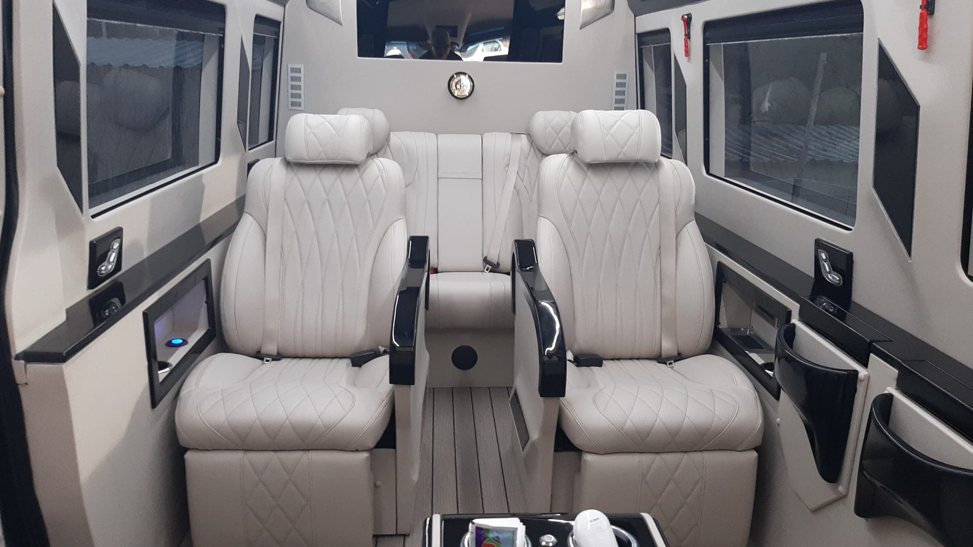 White leather cabin detail